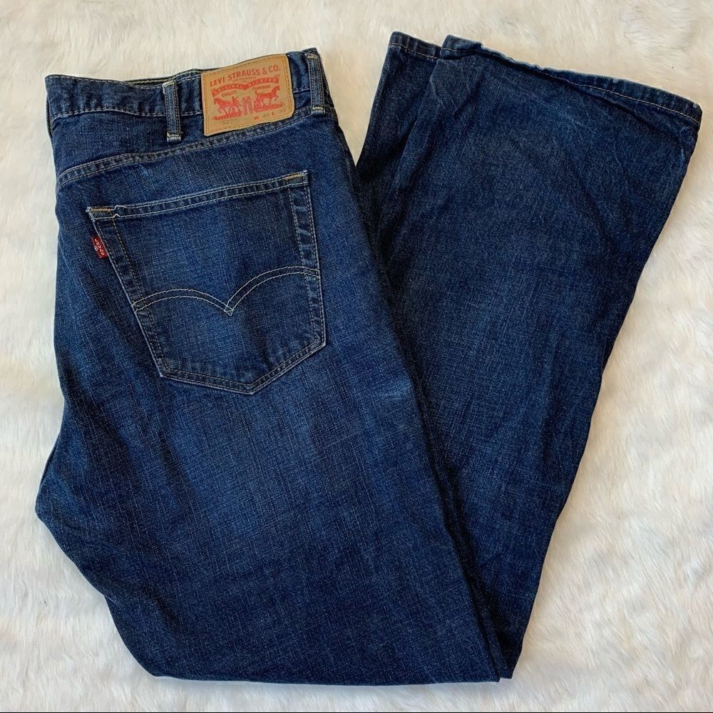 Mens Levis 527 Blue Jeans Size 40X32 Slim Bootcut 100% Cotton